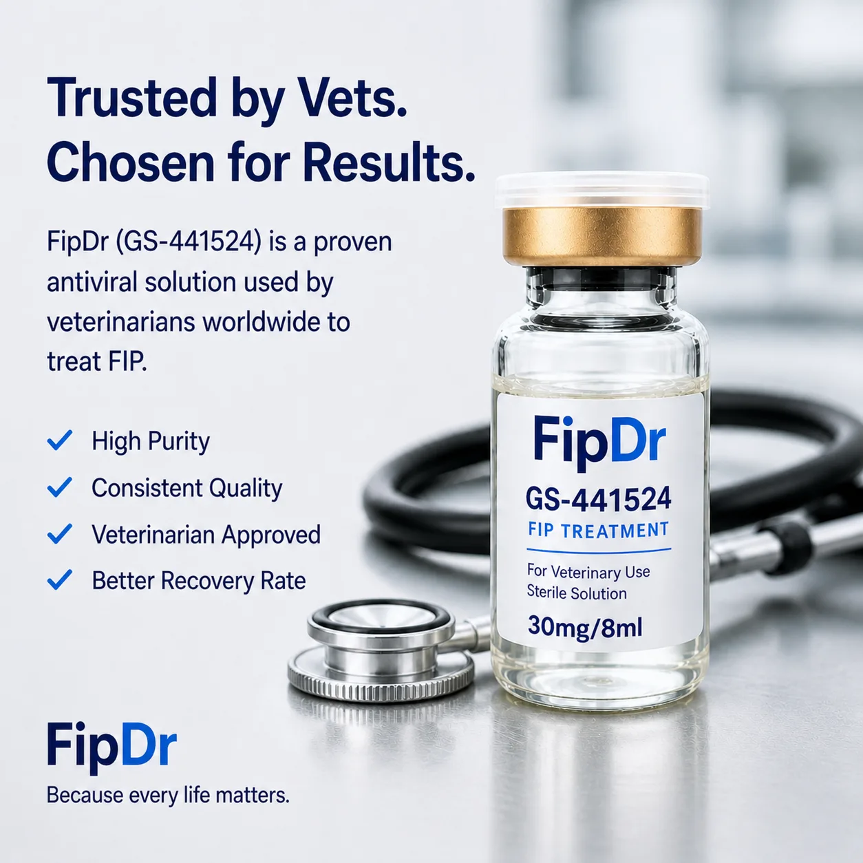 FipDr™ GS-441524 Injectable 30mg/ml (8ml)